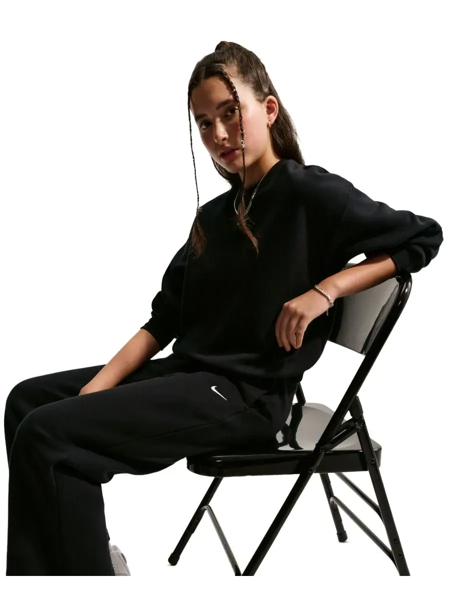 Детские спортивные штаны со свободным кроем, модели Studio Fleece Nike — изображение 2 из 5, черный