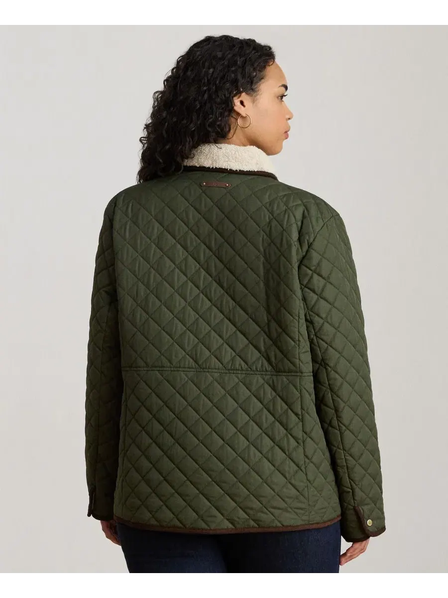 Стеганая куртка с воротником из искусственного меха, Plus Size Lauren Ralph Lauren, Litchfield Loden — изображение 5 из 5