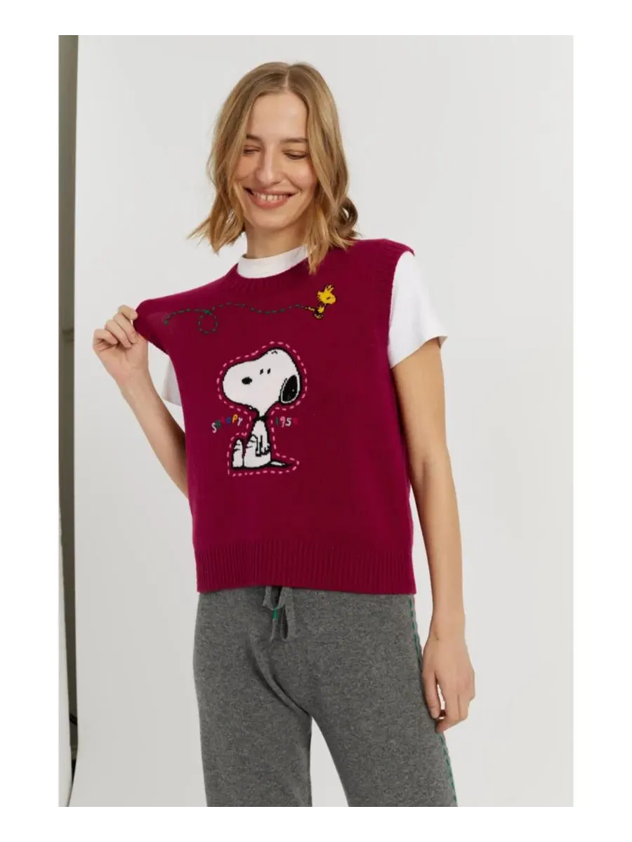 Топ с интарсией Snoopy и Woodstock Chinti & Parker — изображение 3 из 4, красный