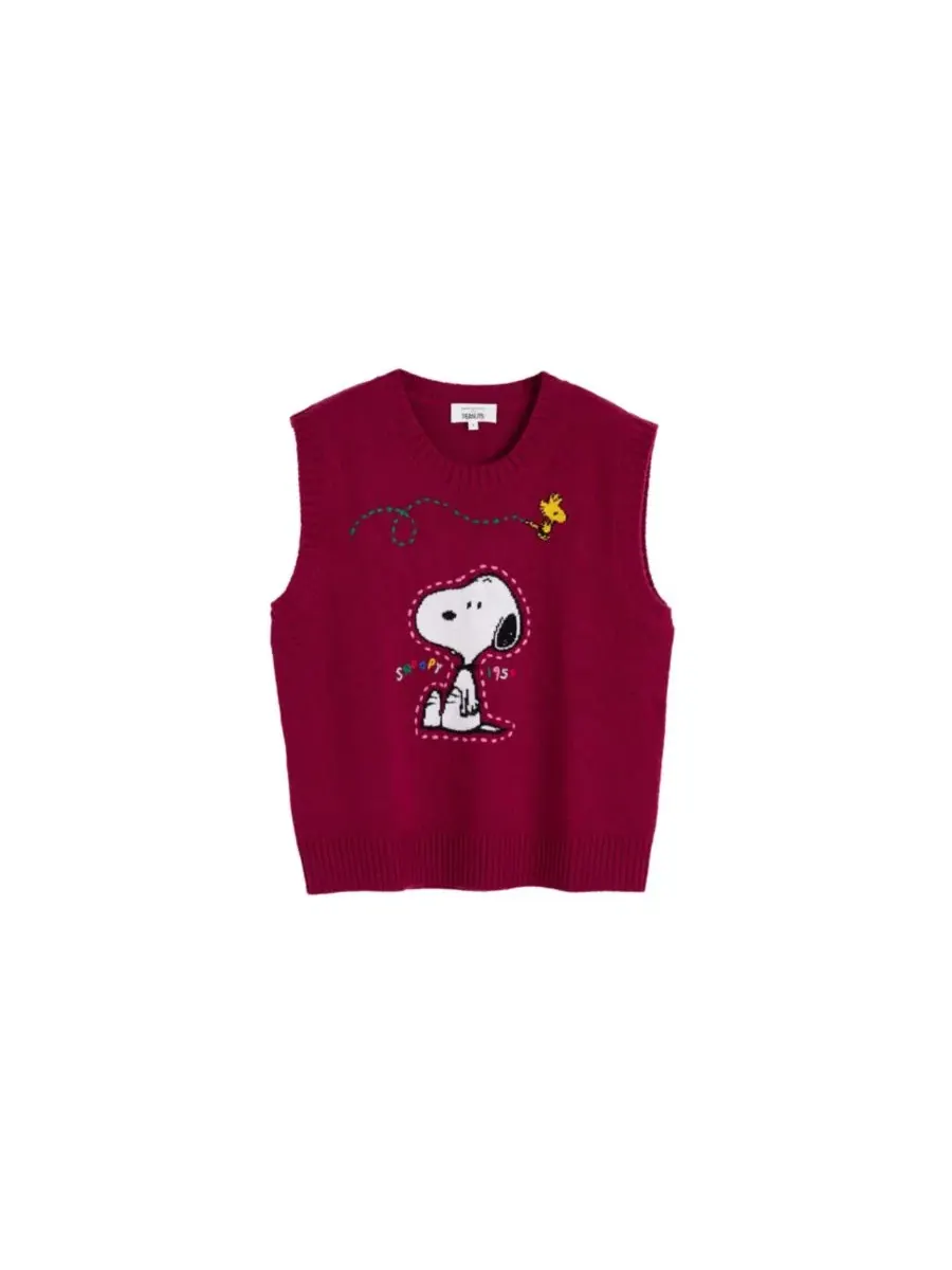 Топ с интарсией Snoopy и Woodstock Chinti & Parker — изображение 4 из 4, красный