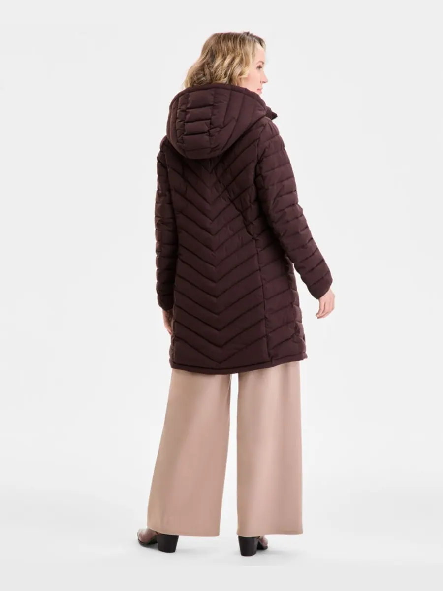 Женская пуховая куртка с капюшоном, размеры PXXS-XXL Michael Kors — изображение 2 из 2, шоколад