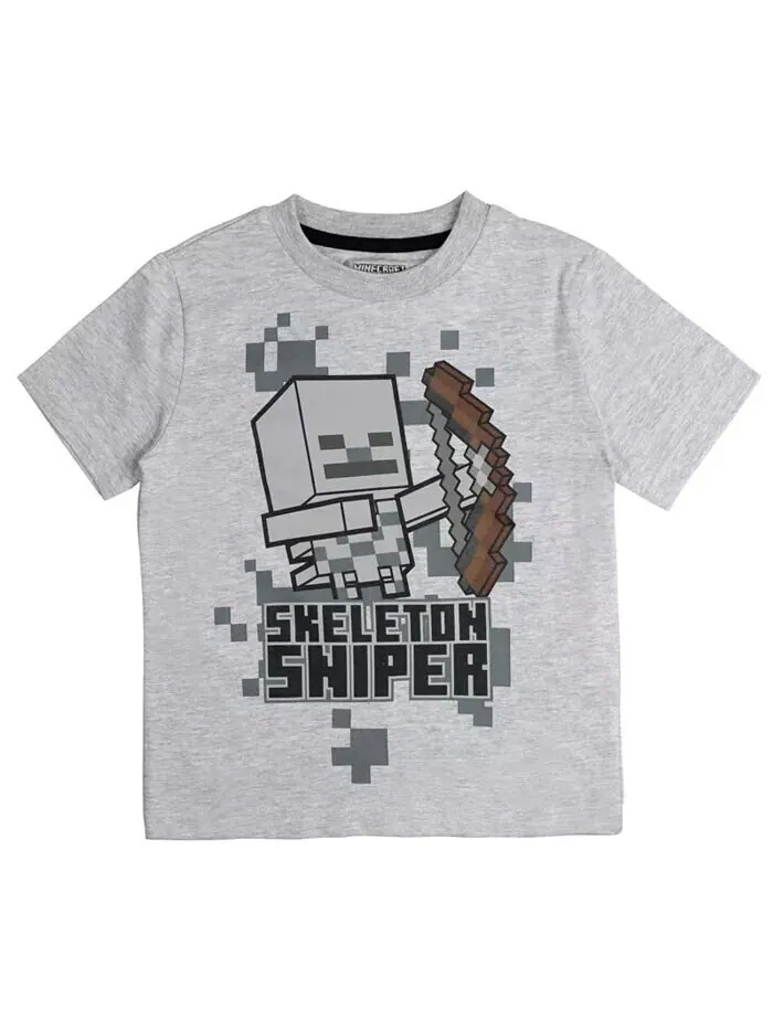 Комплект из 3 футболок Boys Mobs Skeleton Enderman Minecraft — изображение 8 из 8, зеленый/черный/серый