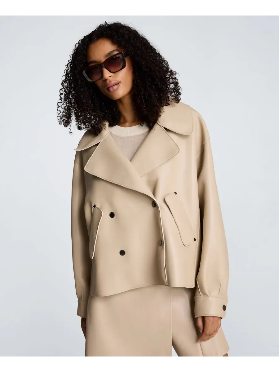 Женский короткий тренч с воротником-стойкой Kenneth Cole