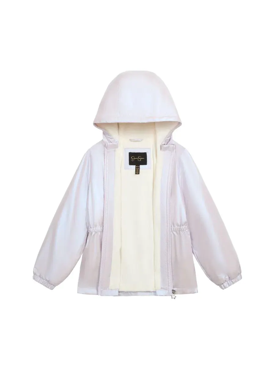 Анорак средней длины с фольгированным принтом, модель Foil Midweight Anorak Jessica Simpson — изображение 3 из 4, фиолетовый