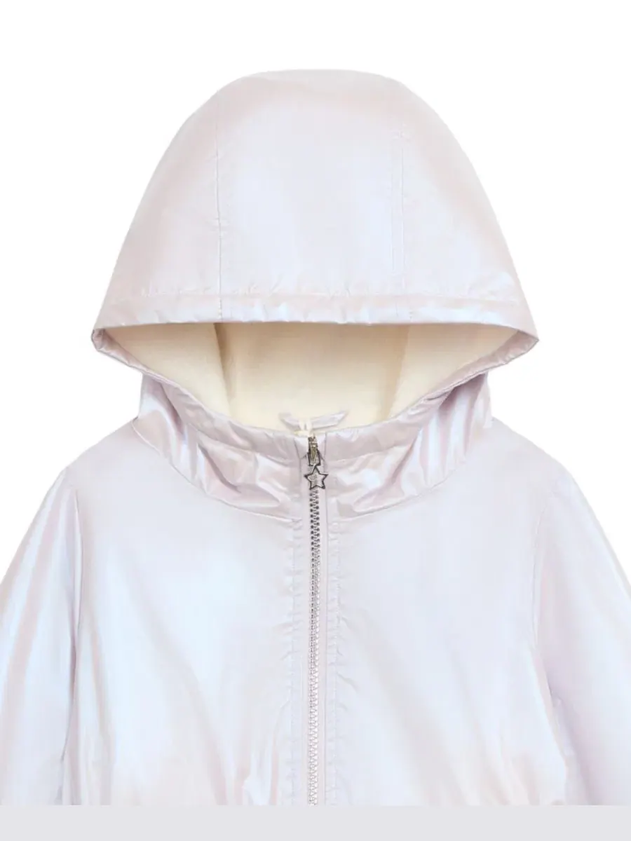 Анорак средней длины с фольгированным принтом, модель Foil Midweight Anorak Jessica Simpson — изображение 4 из 4, фиолетовый
