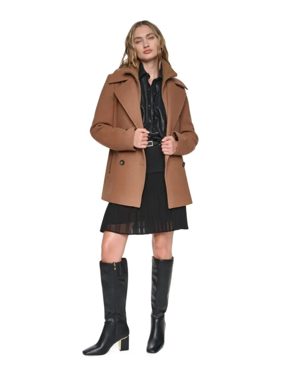 Пальто-тренчкот женское двубортное с длинным рукавом DKNY — изображение 2 из 7, бежевый