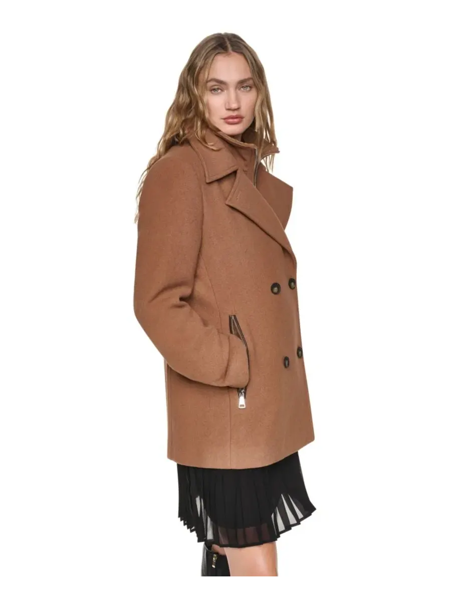Пальто-тренчкот женское двубортное с длинным рукавом DKNY — изображение 4 из 7, бежевый