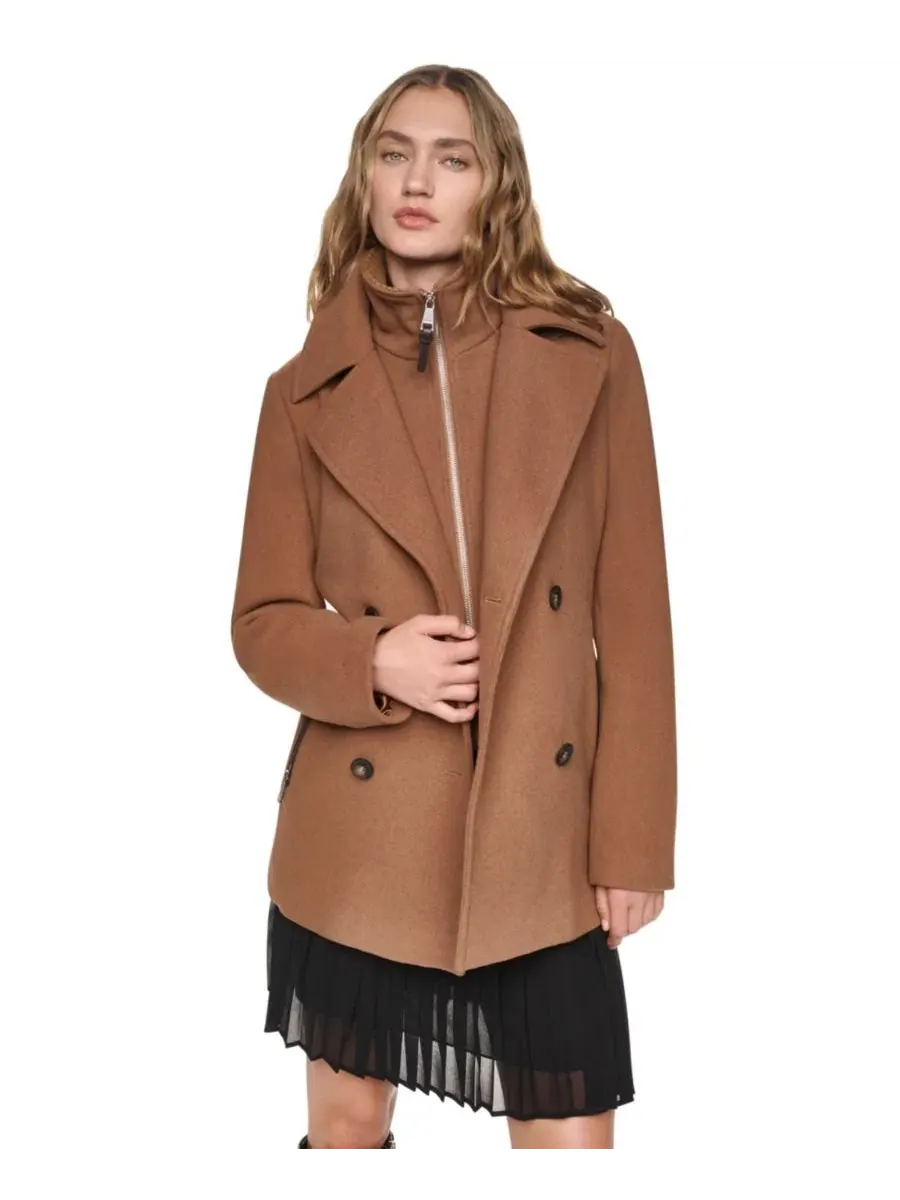 Пальто-тренчкот женское двубортное с длинным рукавом DKNY — изображение 5 из 7, бежевый