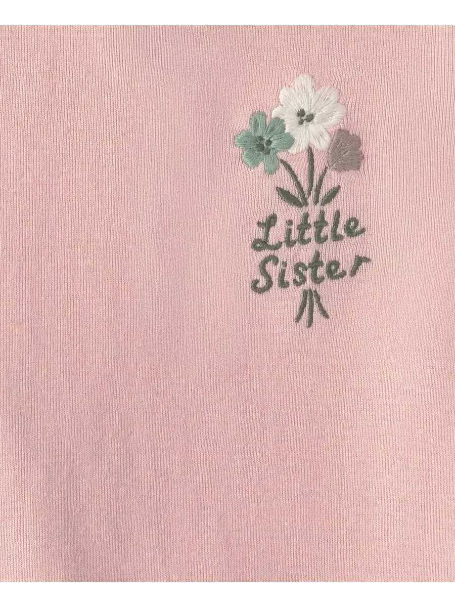 Комплект из боди и брюк с вышивкой Little Sister Floral Carter's — изображение 2 из 4, розовый