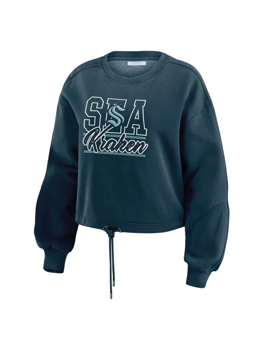 Женский комплект из свитшота и шорт с флисом, с принтом, Seattle Kraken WEAR by Erin Andrews — изображение 2 из 5