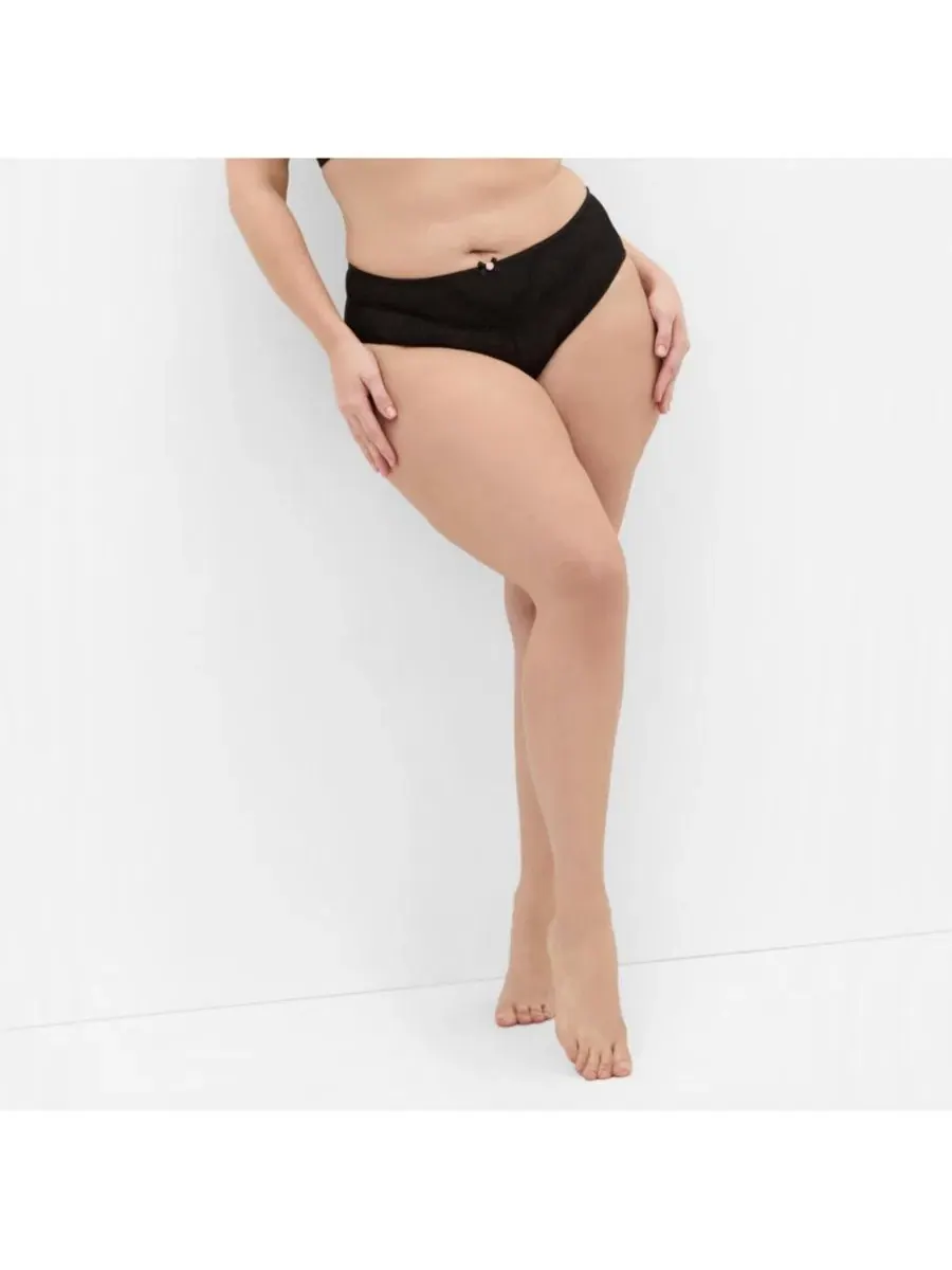 Трусы-слипы с высокой посадкой Poppy Hi Waist Cheeky Brief CITY CHIC — изображение 1 из 5, черный