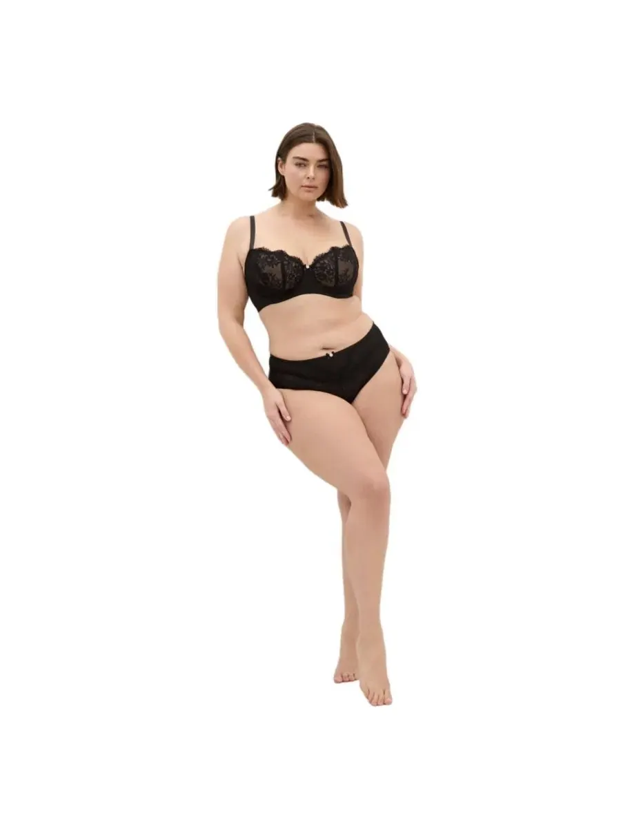 Трусы-слипы с высокой посадкой Poppy Hi Waist Cheeky Brief CITY CHIC — изображение 3 из 5, черный