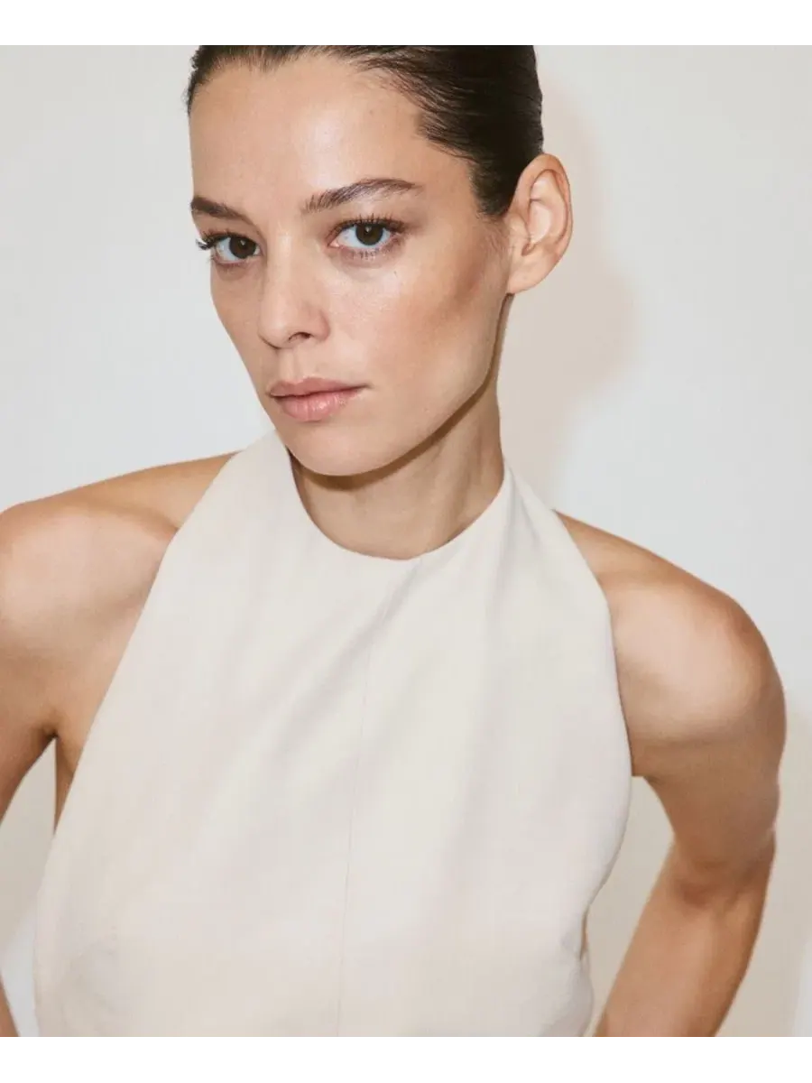 Комбинезон с открытой спиной и широкими штанинами, модель Combined Halter Open-Back Wide-Leg MANGO — изображение 3 из 7
