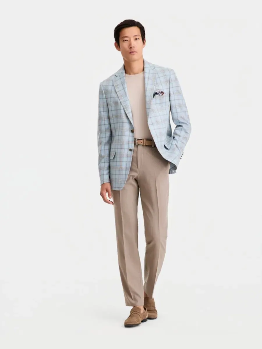 Мужской пиджак с принтом, из льняной смеси, Slim Fit Tallia — изображение 2 из 6, мята