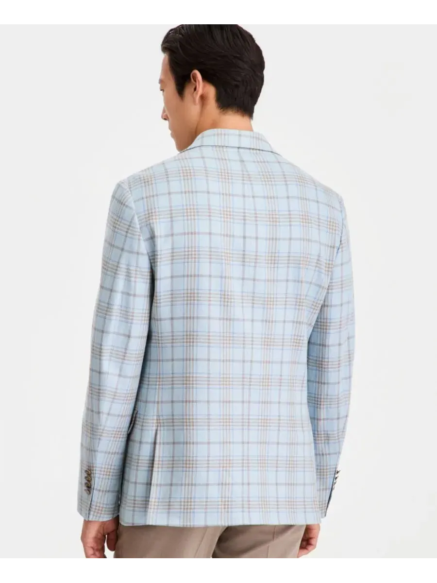 Мужской пиджак с принтом, из льняной смеси, Slim Fit Tallia — изображение 4 из 6, мята