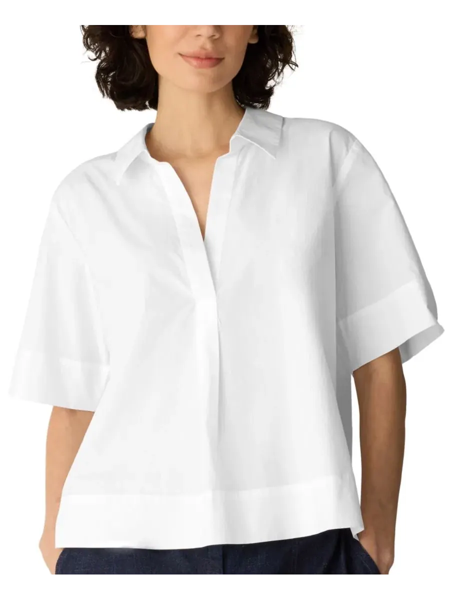 Блуза с разрезом и коротким рукавом, модель Split Neck Eileen Fisher