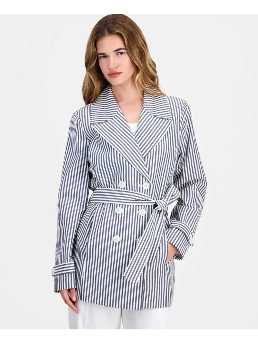 Жакет-кимоно из сисака с поясом Tahari ASL Petite Seersucker Wrap