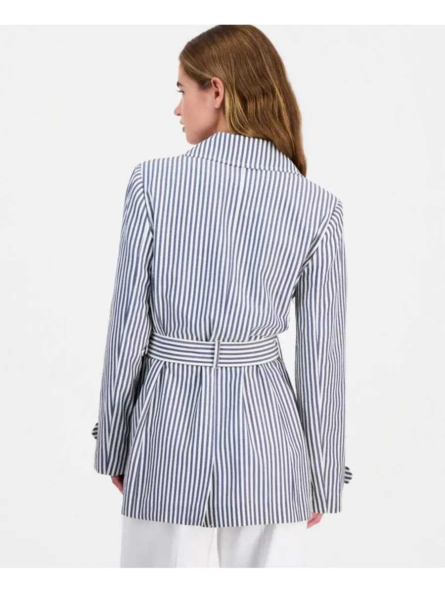 Жакет-кимоно из сисака с поясом Tahari ASL Petite Seersucker Wrap — изображение 3 из 4