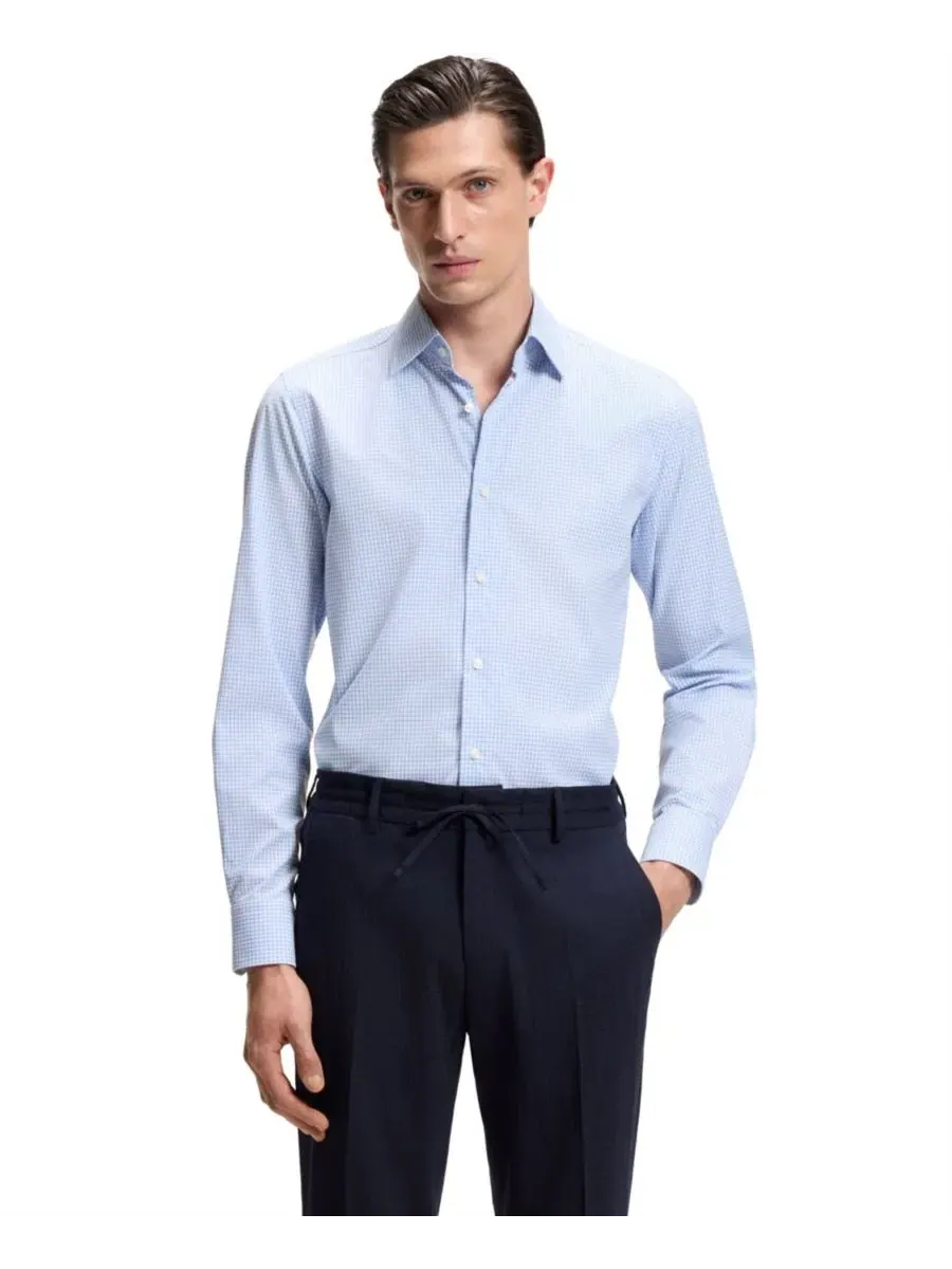Рубашка с принтом в клетку, с длинным рукавом Hugo Boss