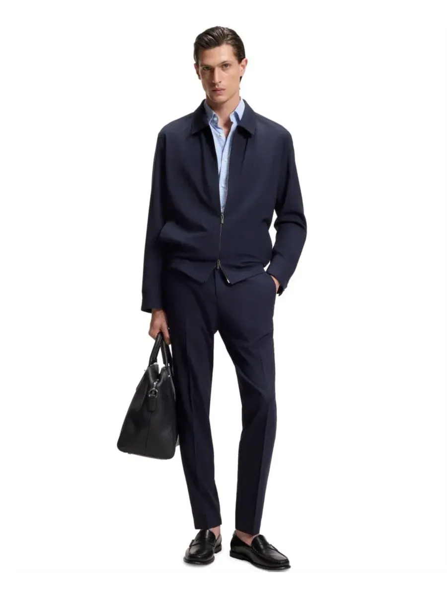 Рубашка с принтом в клетку, с длинным рукавом Hugo Boss — изображение 2 из 5, синий