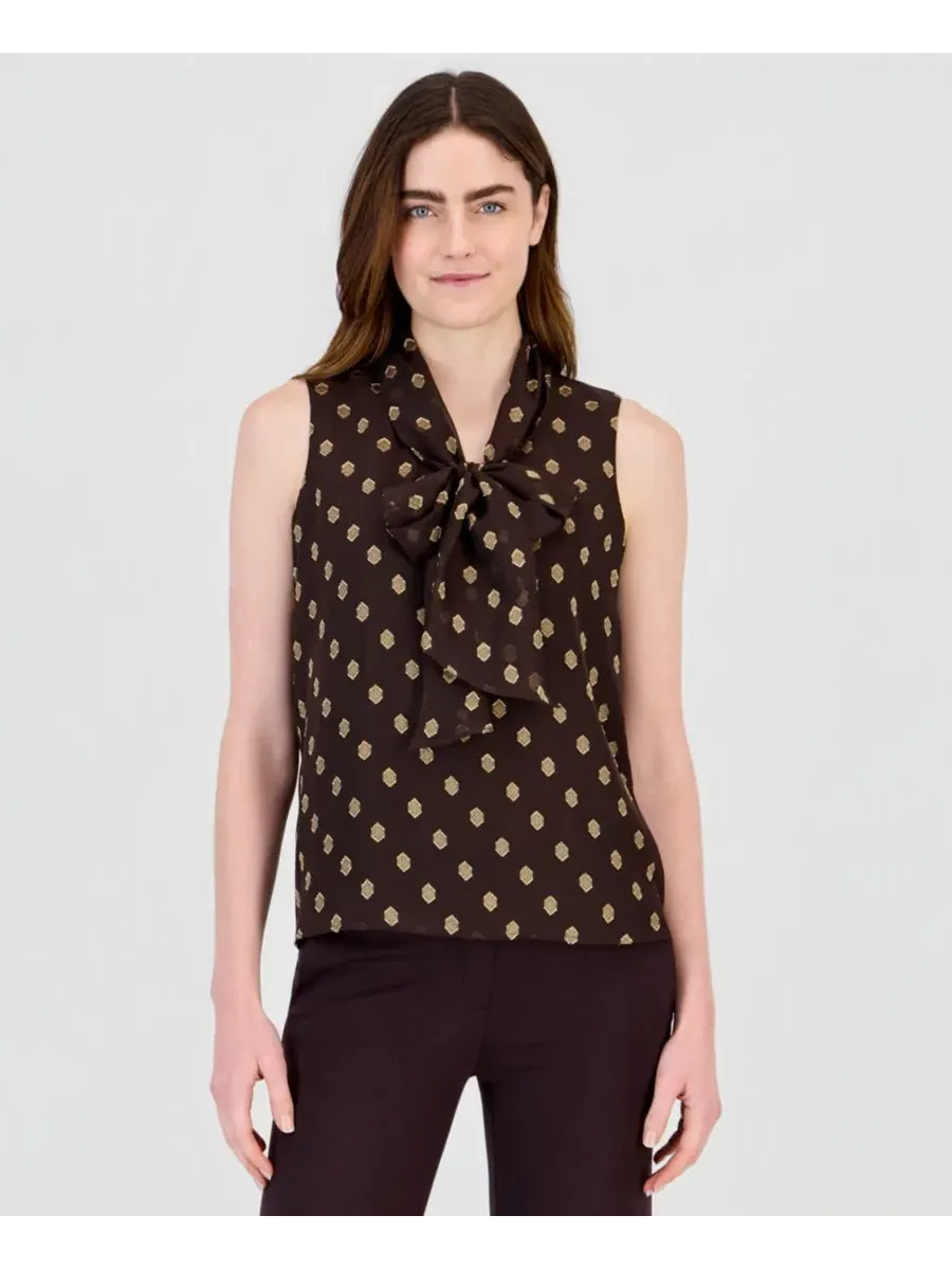 Блуза без рукавов с бантом Anne Klein
