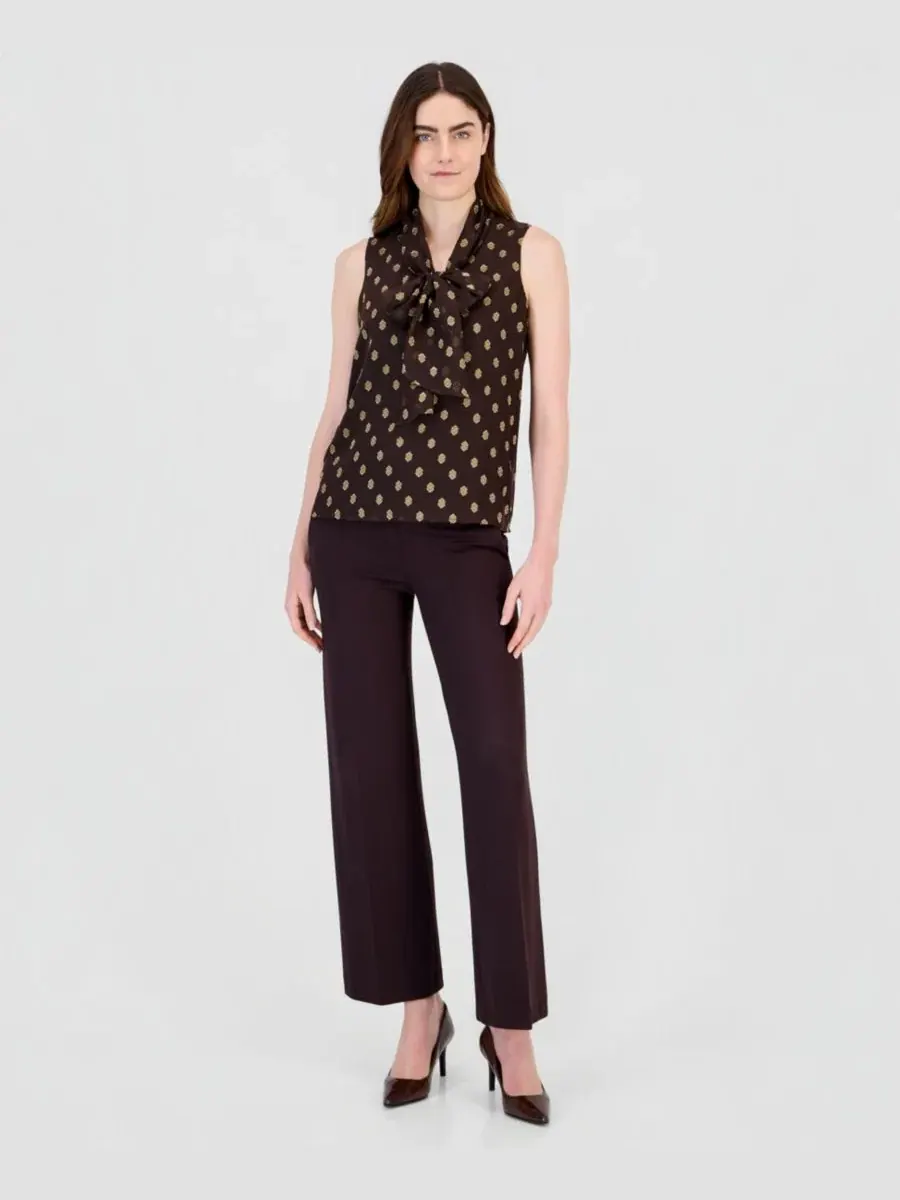 Блуза без рукавов с бантом Anne Klein — изображение 4 из 4, глубокий/золотистый