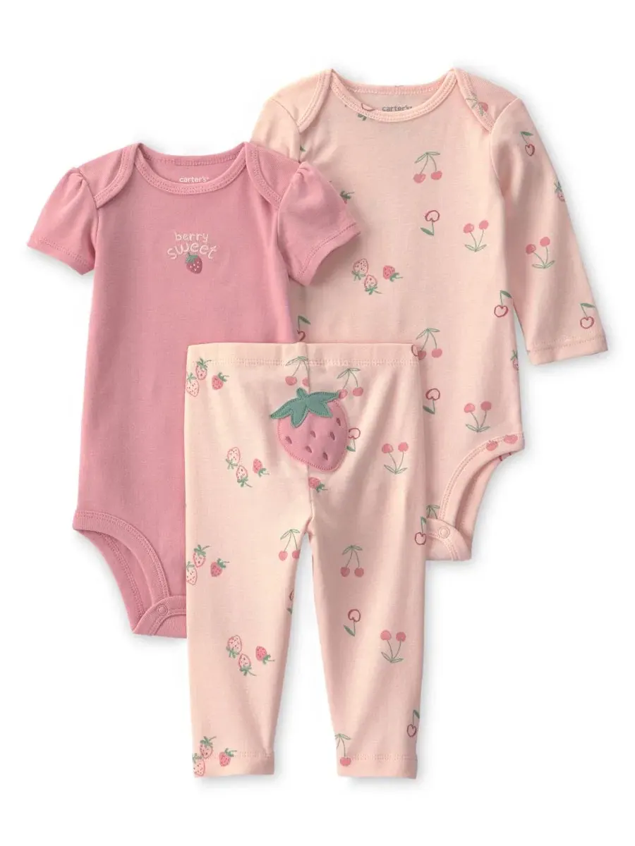Комплект боди и штанов с принтом клубники Strawberry Print Carter's