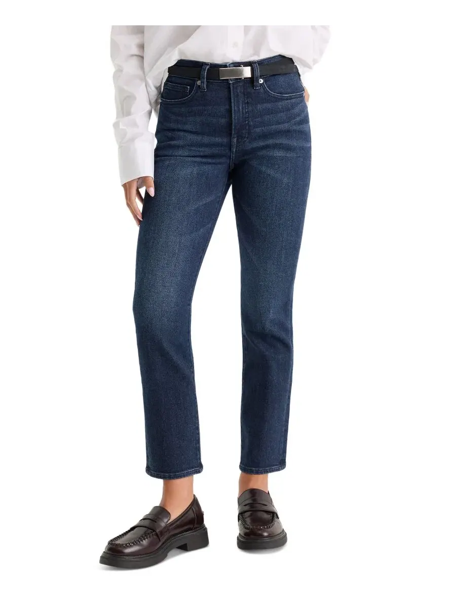 Джинсы прямого кроя Petite Mid-Rise Straight Ankle Good American