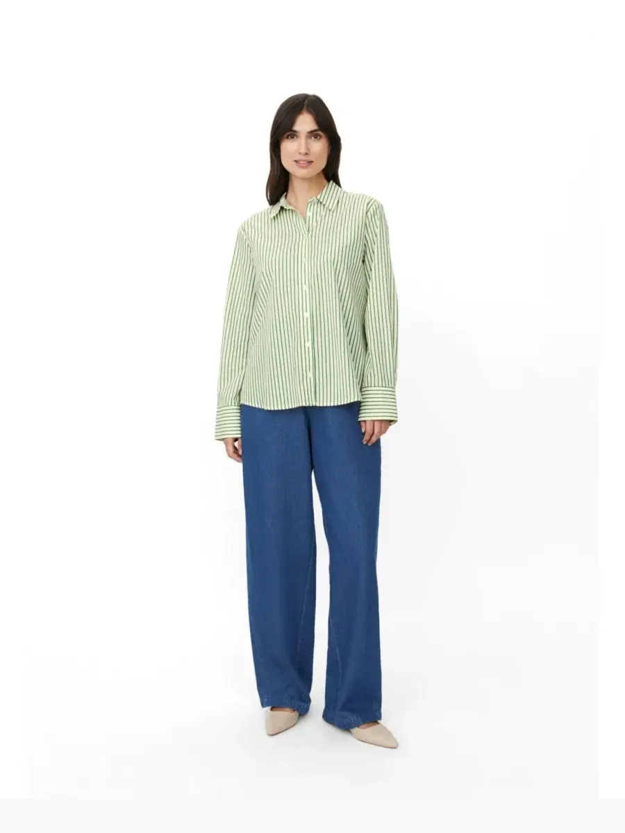 Женская рубашка Mairyelle Striped с длинным рукавом Masai Copenhagen — изображение 2 из 6, зеленый