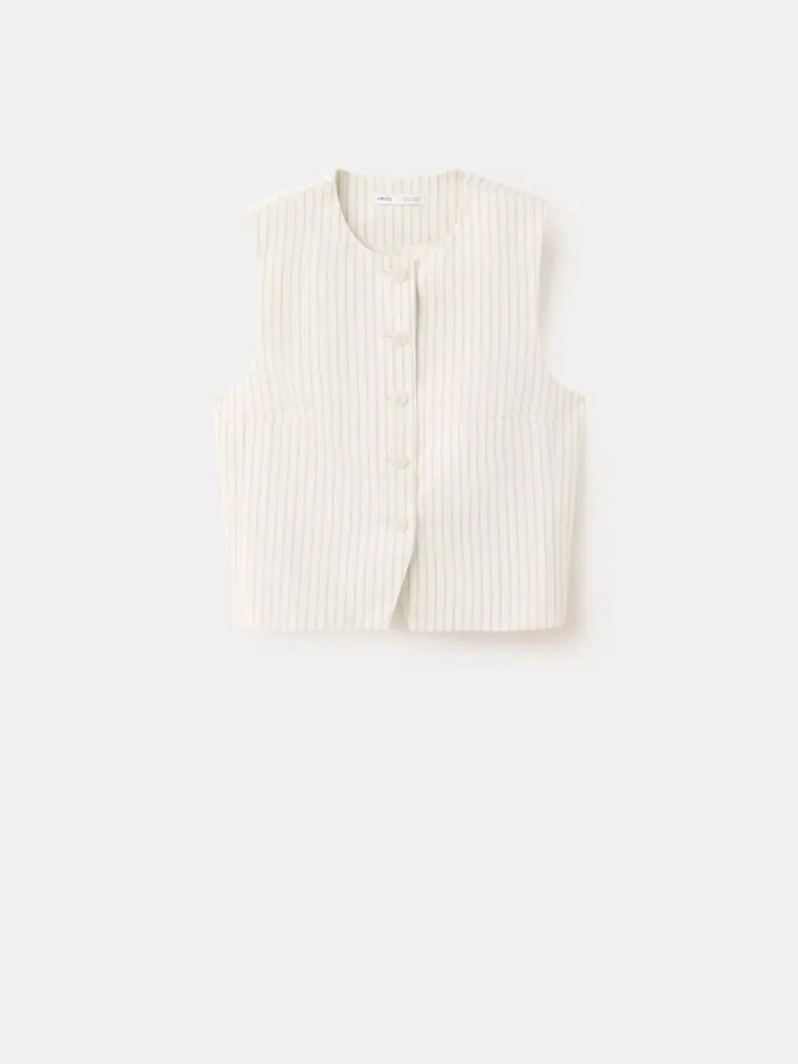 Жилет без рукавов с открытой спиной Pinstripe Open Back Gilet MANGO