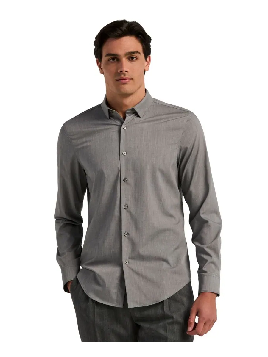 Рубашка с длинным рукавом, slim fit, Performance Twill Perry Ellis — изображение 1 из 5, магнетический