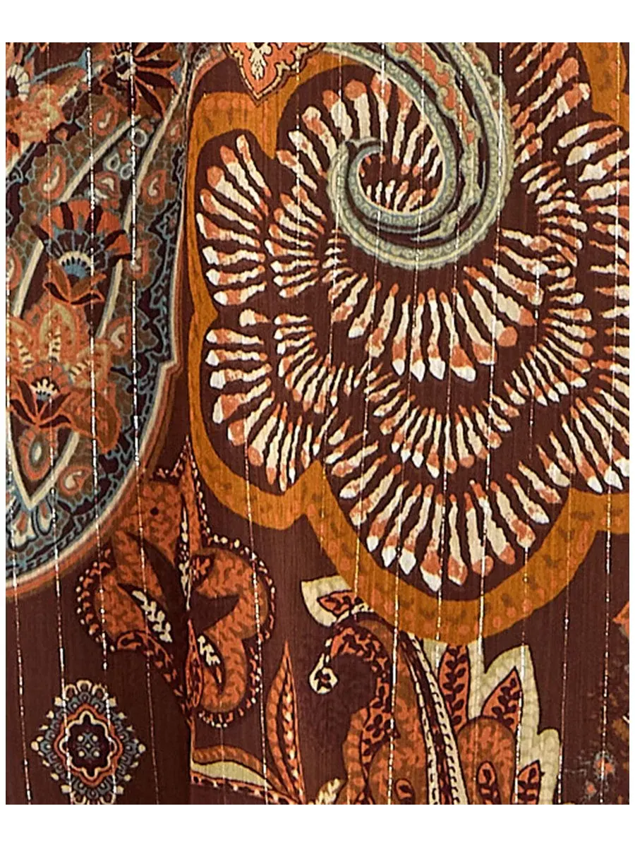 Платье короткое с принтом пейсли, модель Mock Neck Paisley Print Short Dress SENI & CADE — изображение 6 из 6, мульти