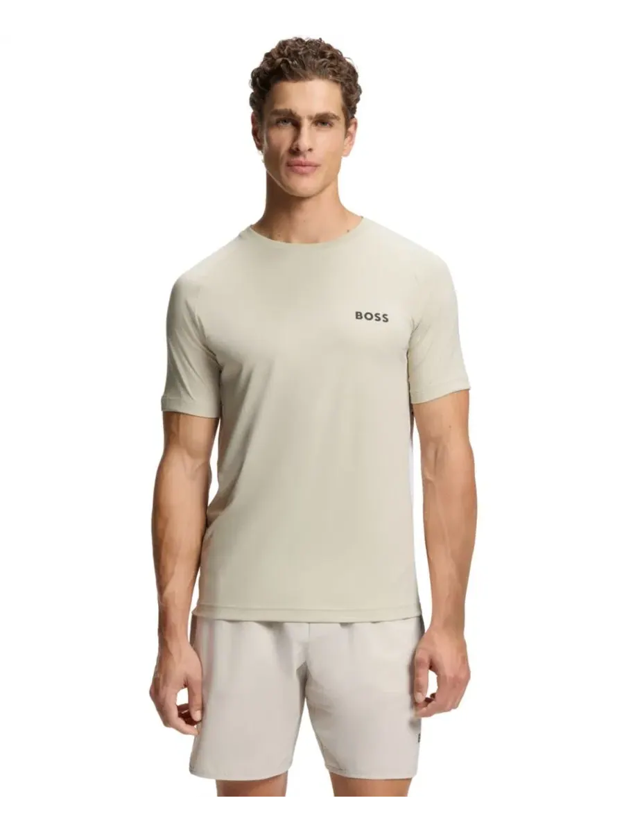 Футболка с коротким рукавом и контрастным логотипом Four-Way Stretch Slim-Fit Hugo Boss