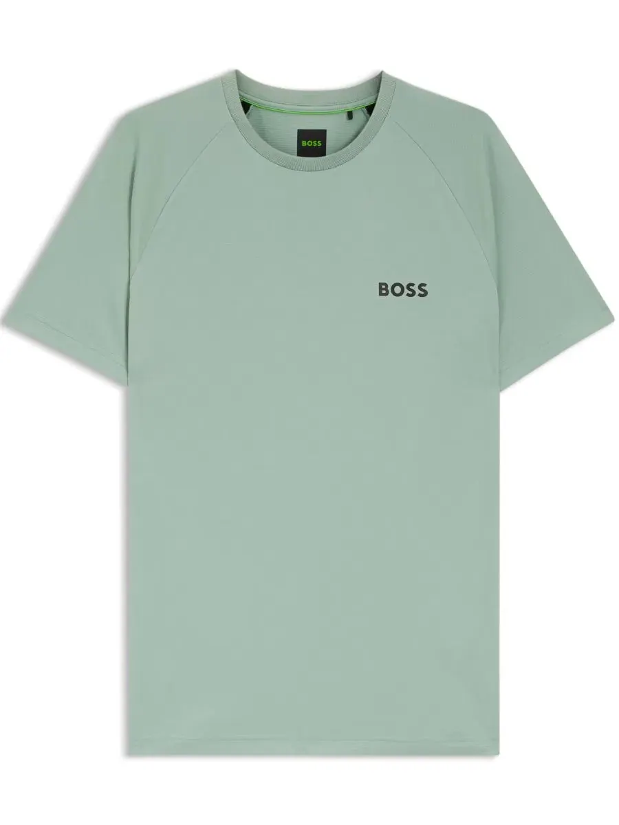 Футболка с коротким рукавом, слим-фит, с контрастным логотипом Hugo Boss — изображение 2 из 5, зеленый