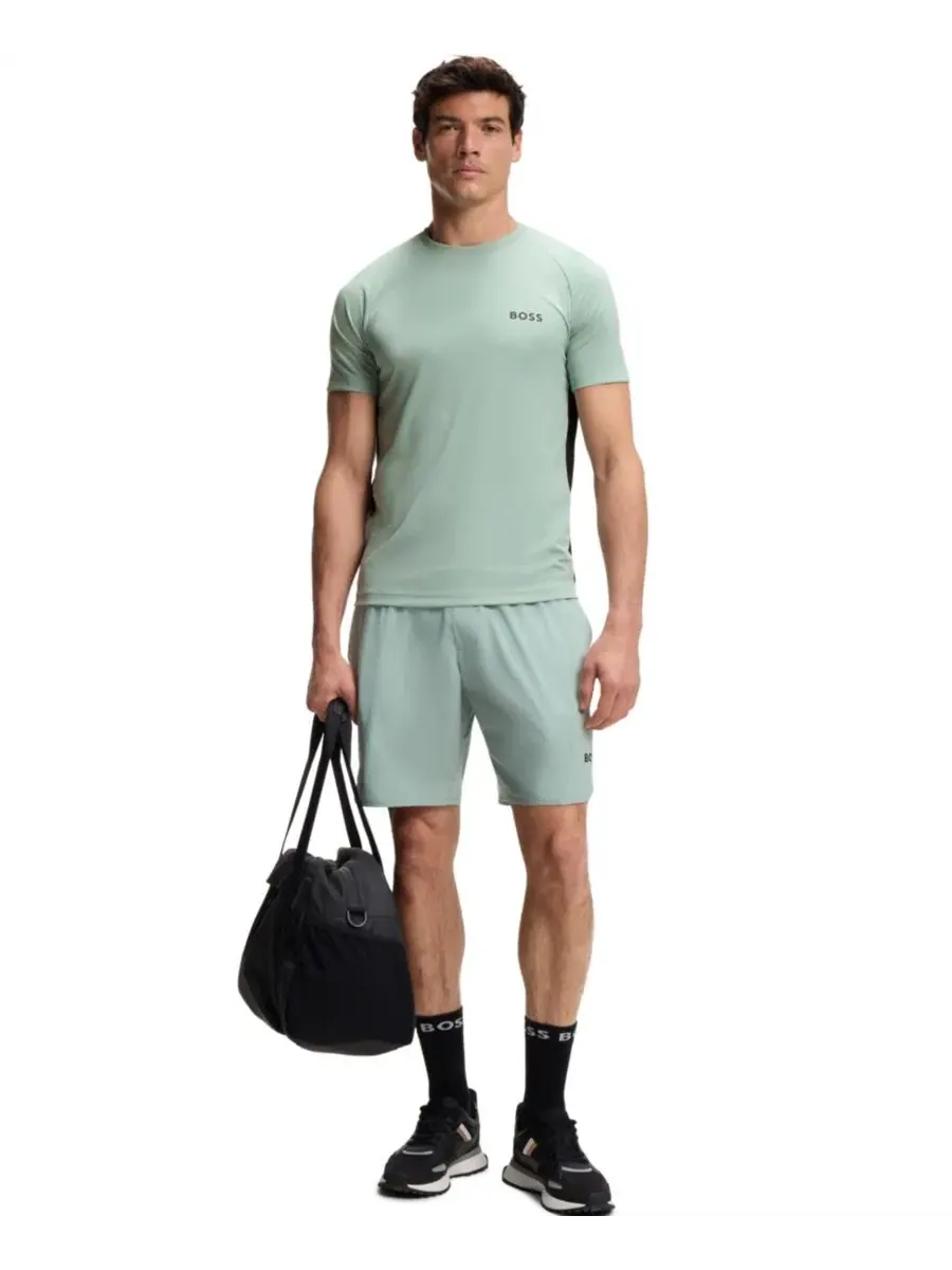 Футболка с коротким рукавом, слим-фит, с контрастным логотипом Hugo Boss — изображение 4 из 5, зеленый