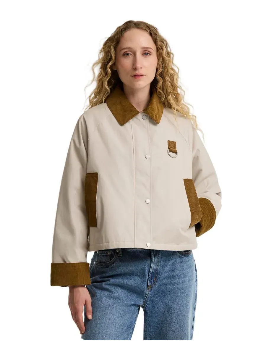 Женская куртка-кроп Wendy с отделкой шнуром, бренд Barbour, Цвет Mist/Birch