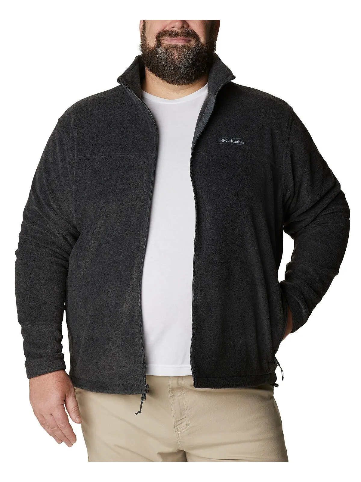 Мужская флисовая куртка big & tall steens mountain fleece Columbia — изображение 2 из 5, темно-серый