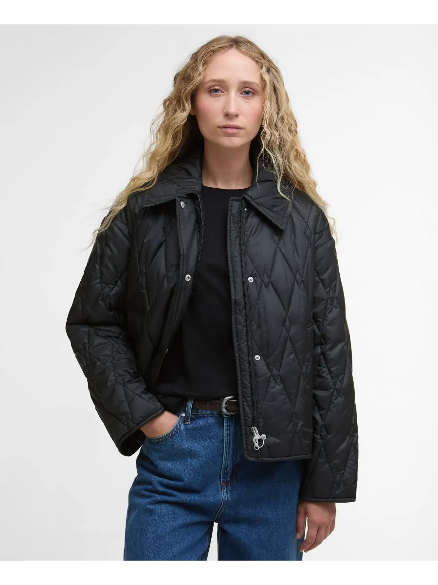 Женская стеганая куртка Bernadette с воротником Barbour — изображение 1 из 7, черный