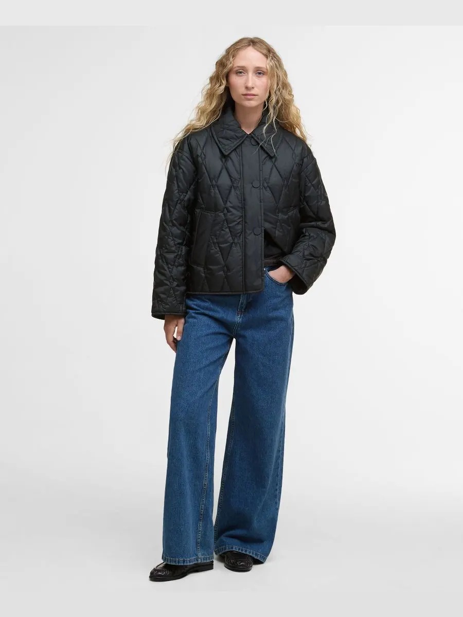 Женская стеганая куртка Bernadette с воротником Barbour — изображение 3 из 7, черный