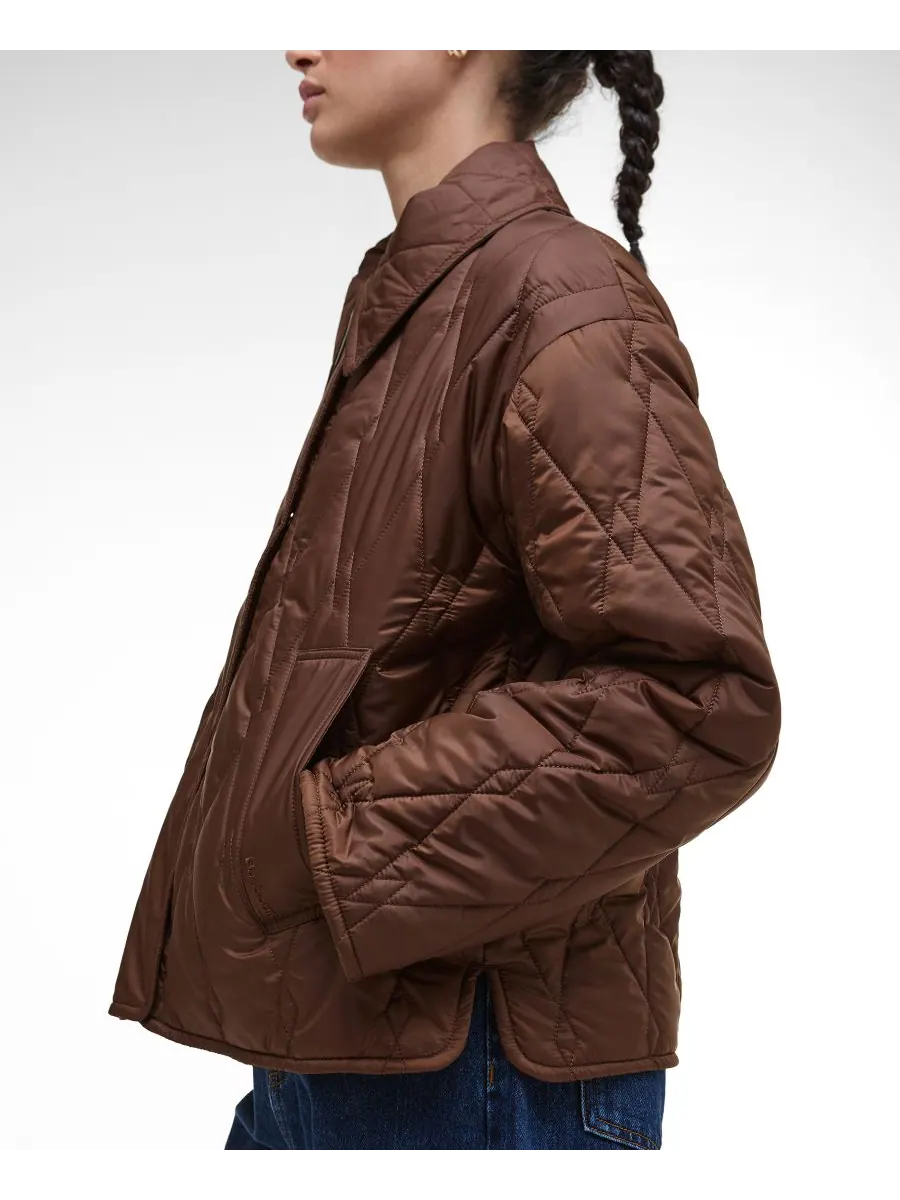 Женская стеганая куртка Bernadette с воротником Barbour, Vicuna/Hessian Tartan — изображение 4 из 8