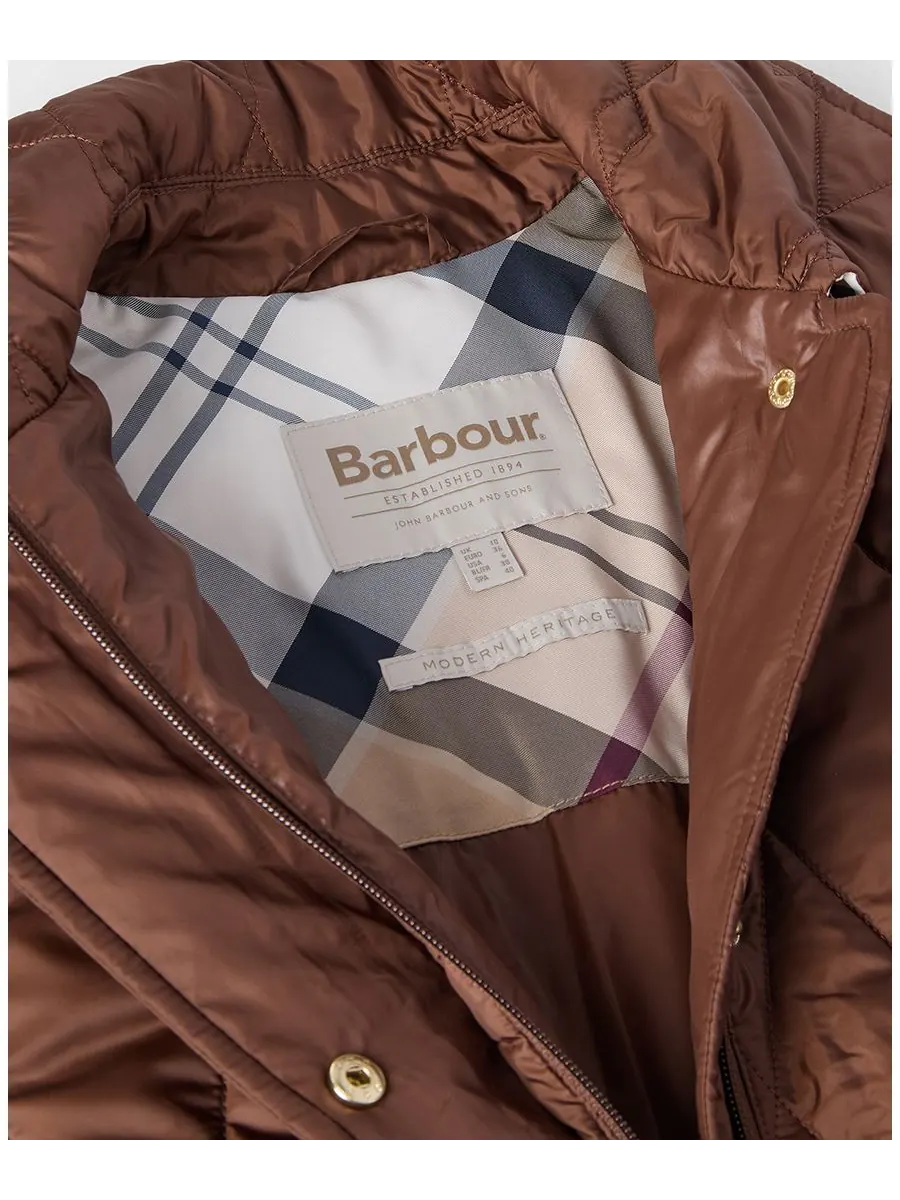 Женская стеганая куртка Bernadette с воротником Barbour, Vicuna/Hessian Tartan — изображение 8 из 8