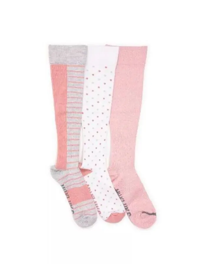 Комплект из 3 женских компрессионных хлопковых носков до колена MUK LUKS