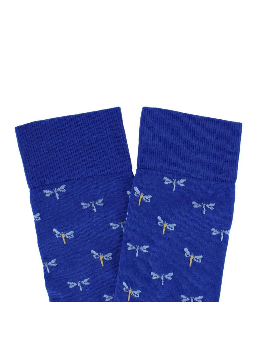 Мужские носки Renewal Dragonfly Novelty из хлопка пима выше колена (1 пара) TRAFALGAR — изображение 2 из 3, синий