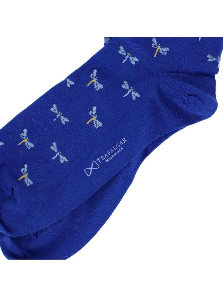 Мужские носки Renewal Dragonfly Novelty из хлопка пима выше колена (1 пара) TRAFALGAR — изображение 3 из 3, синий