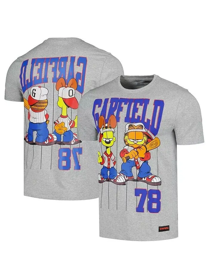 Мужская и женская футболка Heather Grey Garfield '78 Freeze Max — серый