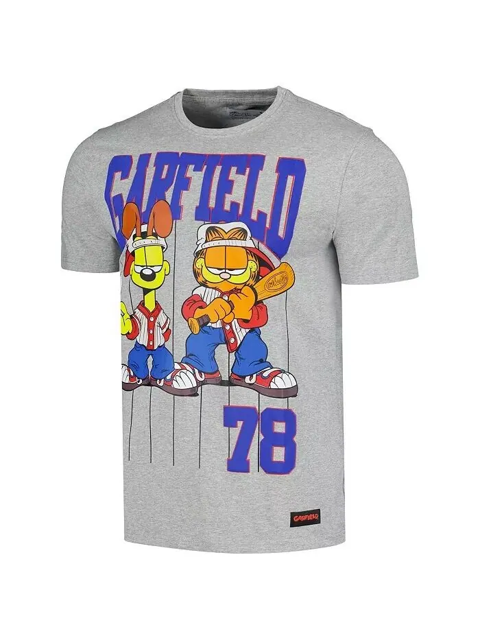 Мужская и женская футболка Heather Grey Garfield '78 Freeze Max — изображение 2 из 3, серый