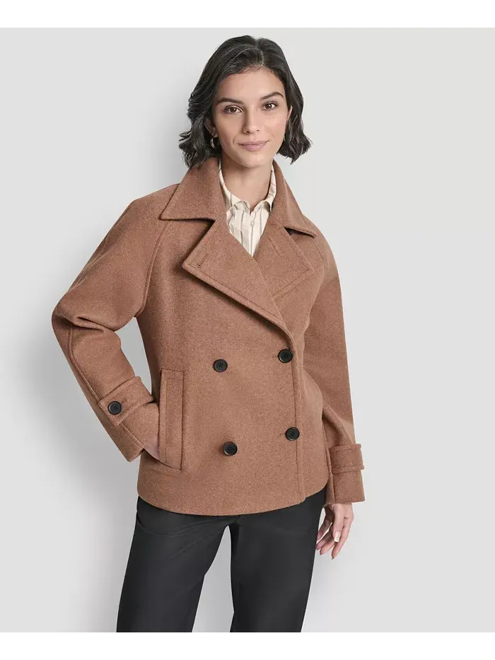 Женское короткое двубортное пальто с воротником, P/XS-XXL Dkny