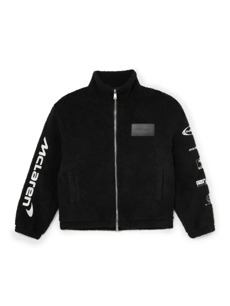 Куртка из флиса с вышивкой Nylo Logo, бренд REISS — изображение 2 из 5, черный