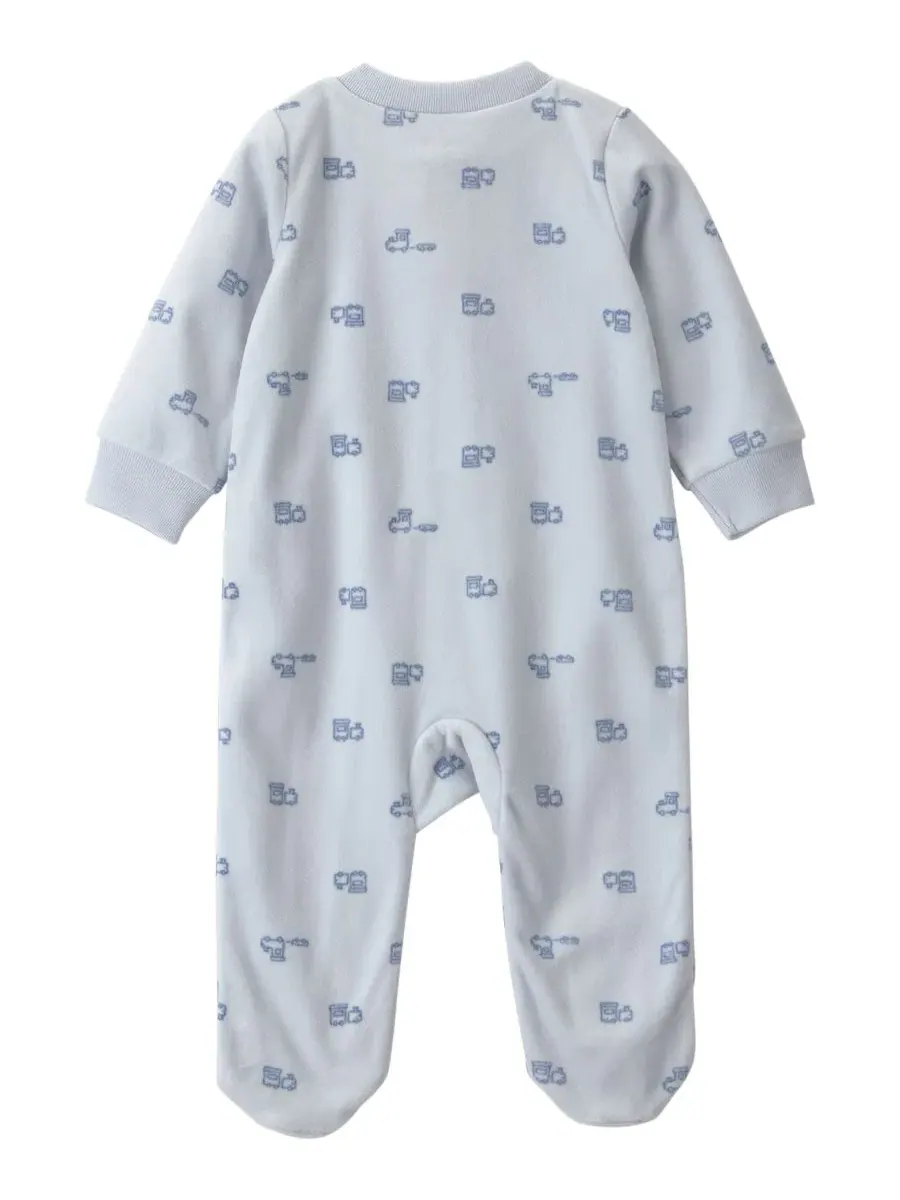 Комбинезон для сна с ножками на молнии, флисовый, с длинным рукавом, Baby Brother Fleece Carter's — изображение 2 из 5, синий