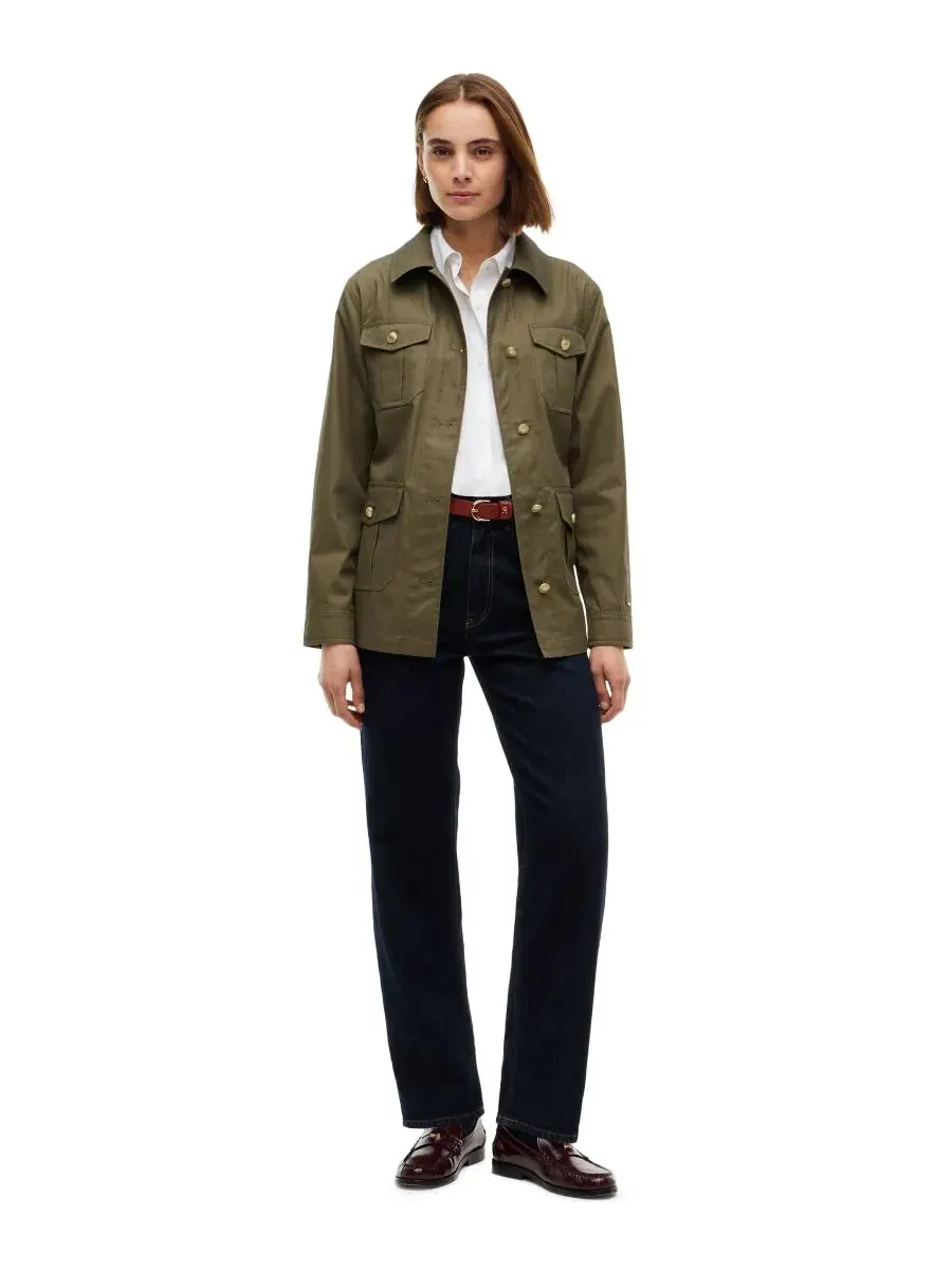 Полевая куртка из хлопка с воротником и съемным поясом Tommy Hilfiger — изображение 2 из 4, оливковый